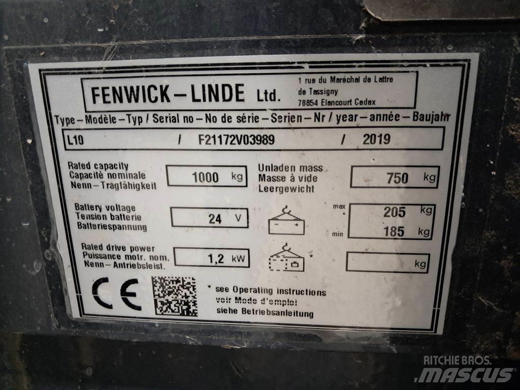 Linde L10 Ručně vedené vysokozdvižné vozíky