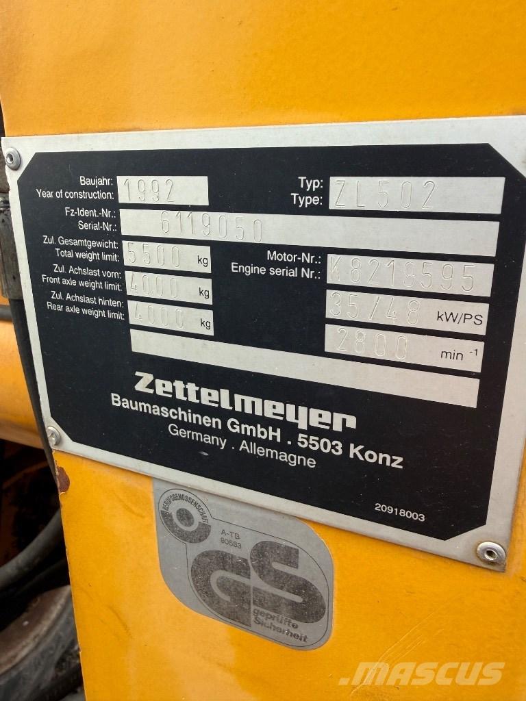 Zettelmeyer ZL 502 Kolové nakladače