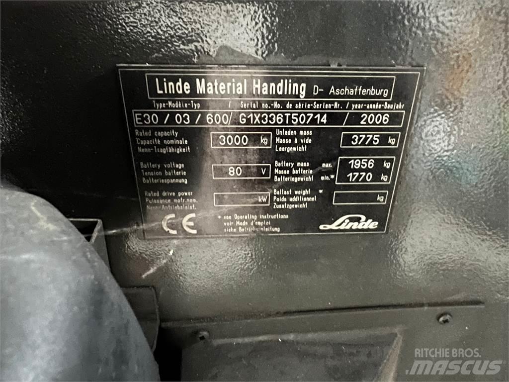 Linde E30 / 03 / 600 Akumulátorové vozíky