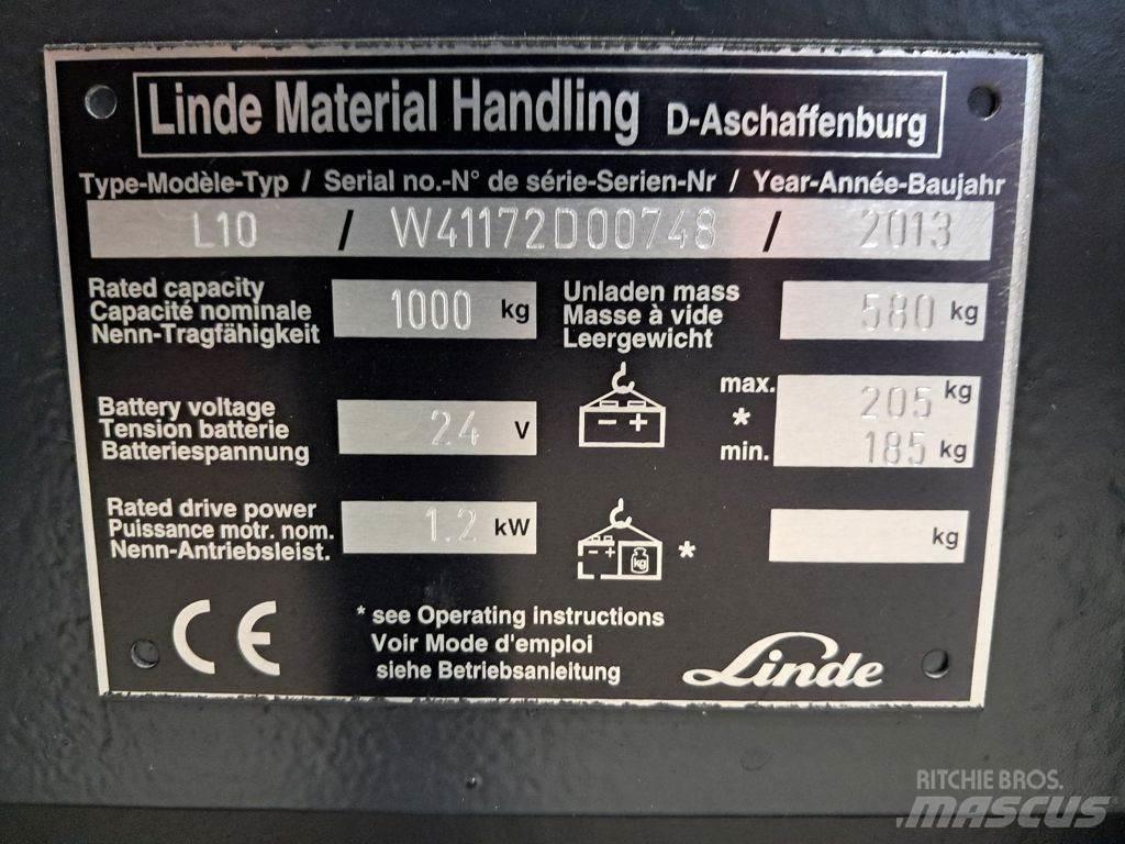 Linde L10 Ručně vedené vysokozdvižné vozíky