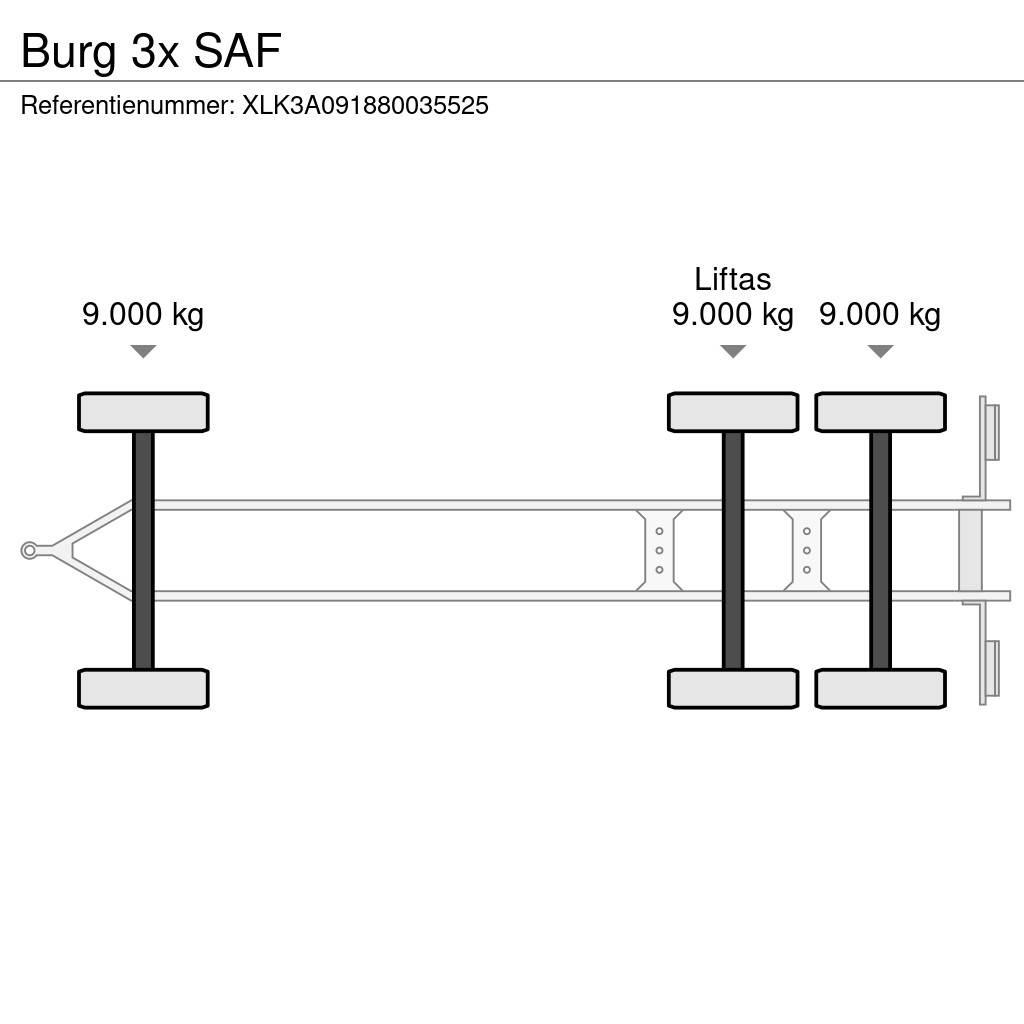 Burg 3x SAF Kontejnerové přívěsy