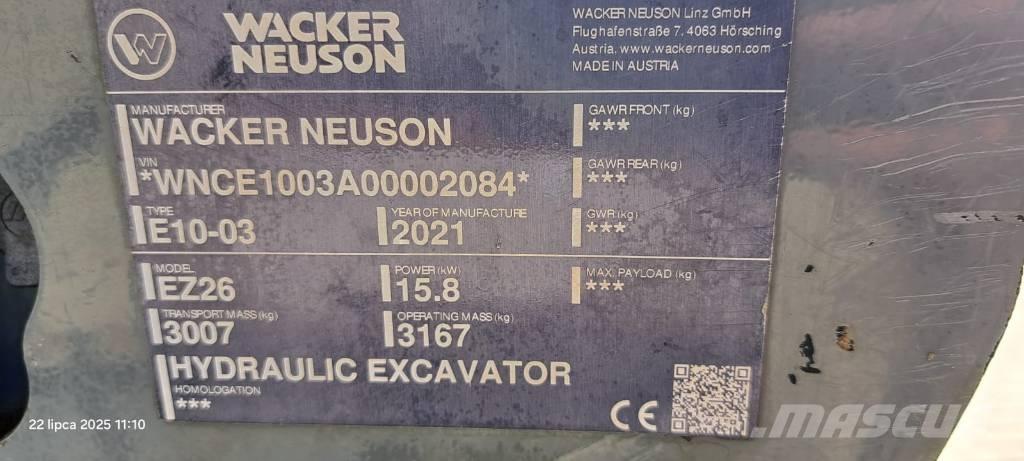 Wacker Neuson EZ 26 Pásová rýpadla