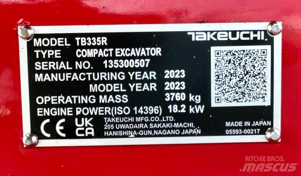 Takeuchi TB 335R V3 Mini rýpadla < 7t