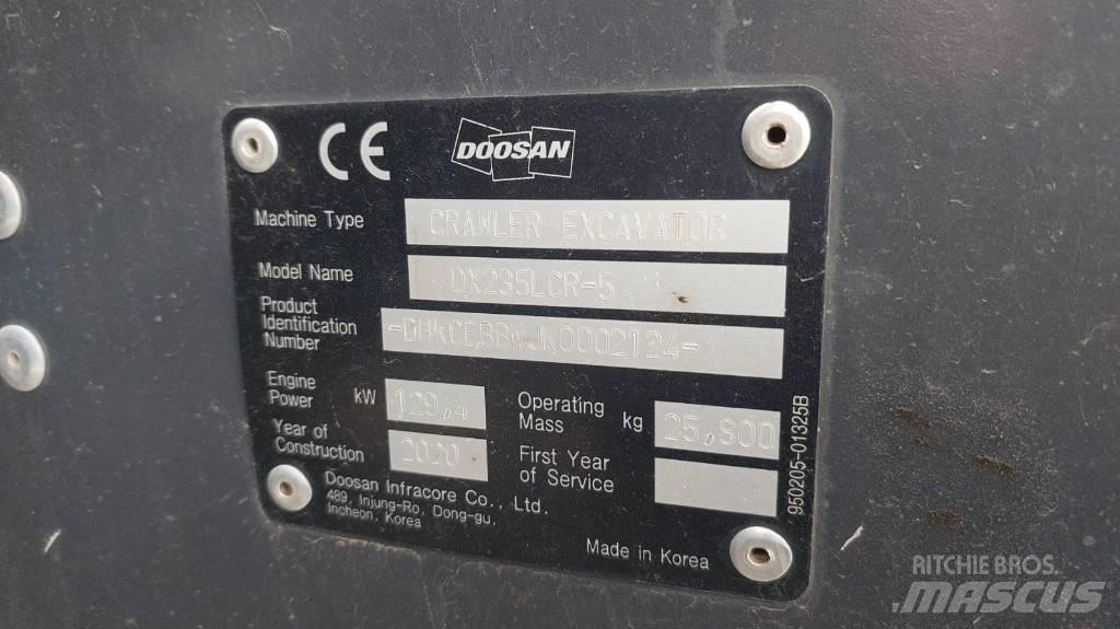 Doosan DX235LCR-5 Pásová rýpadla