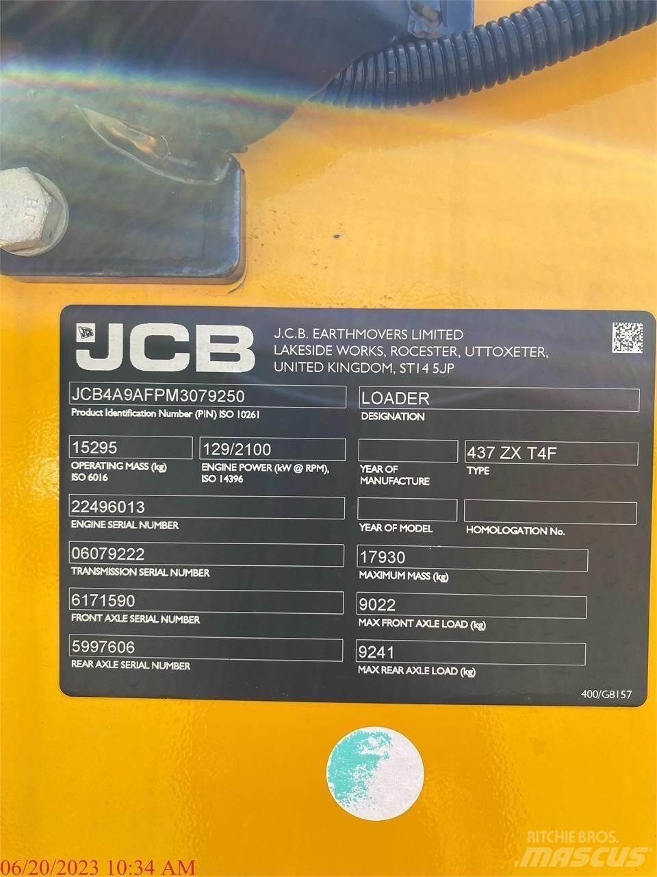 JCB 437ZX Kolové nakladače
