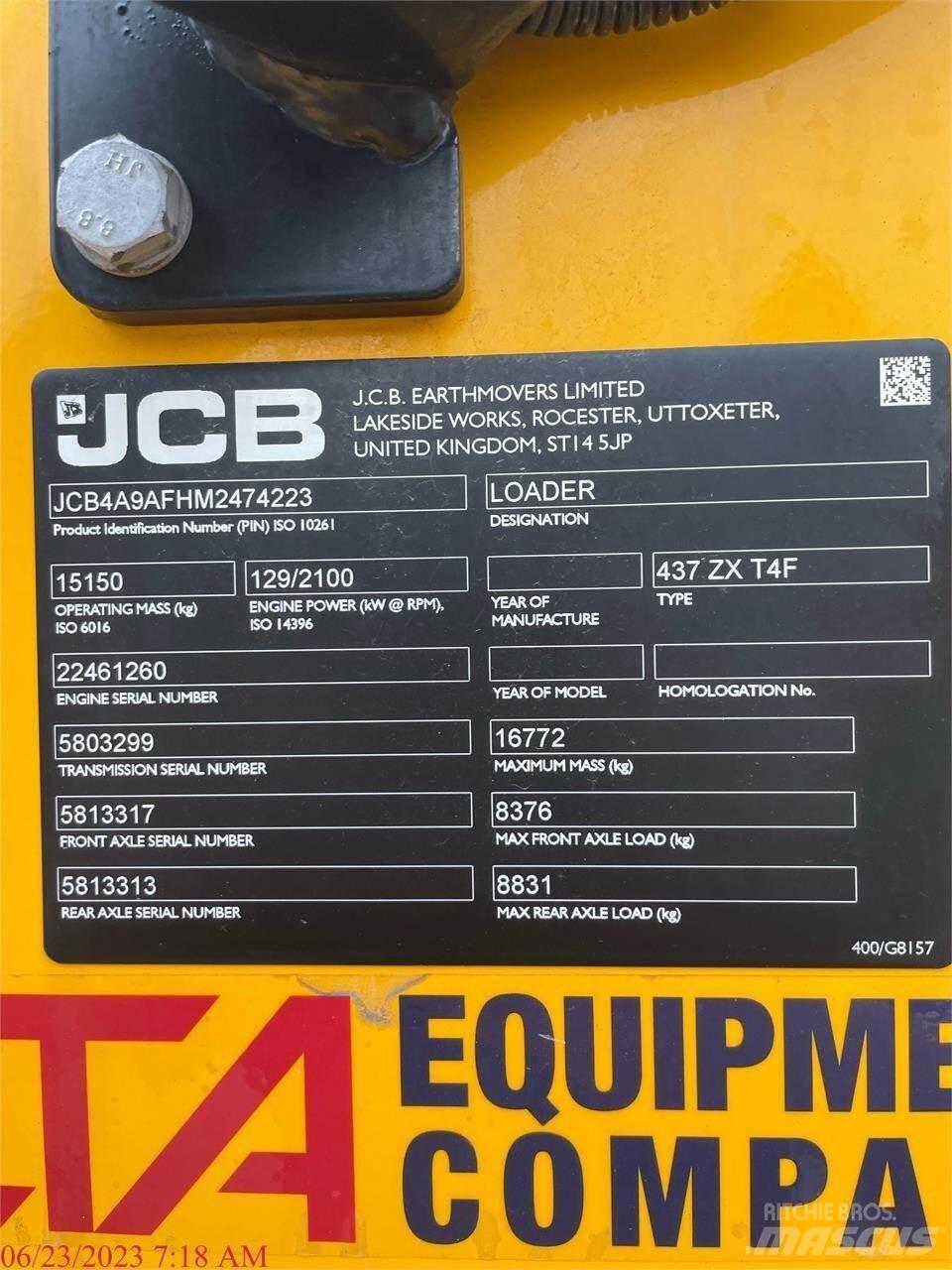 JCB 437ZX Kolové nakladače