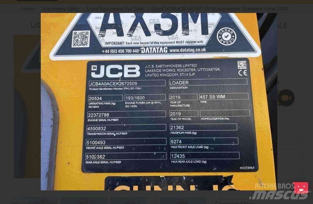 JCB 457 Kolové nakladače