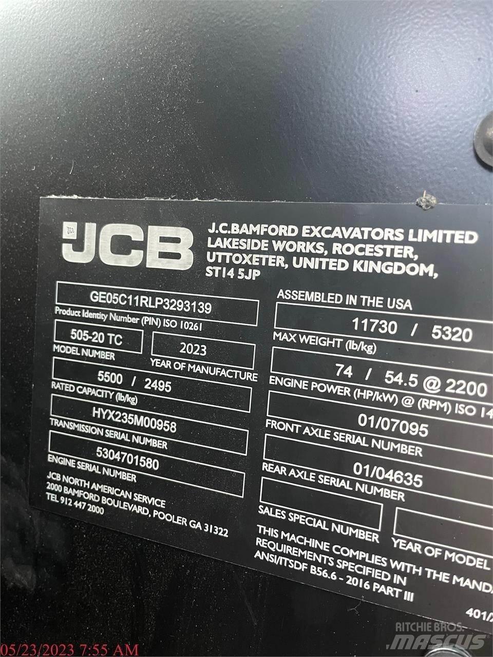 JCB 505-20TC Teleskopické manipulátory