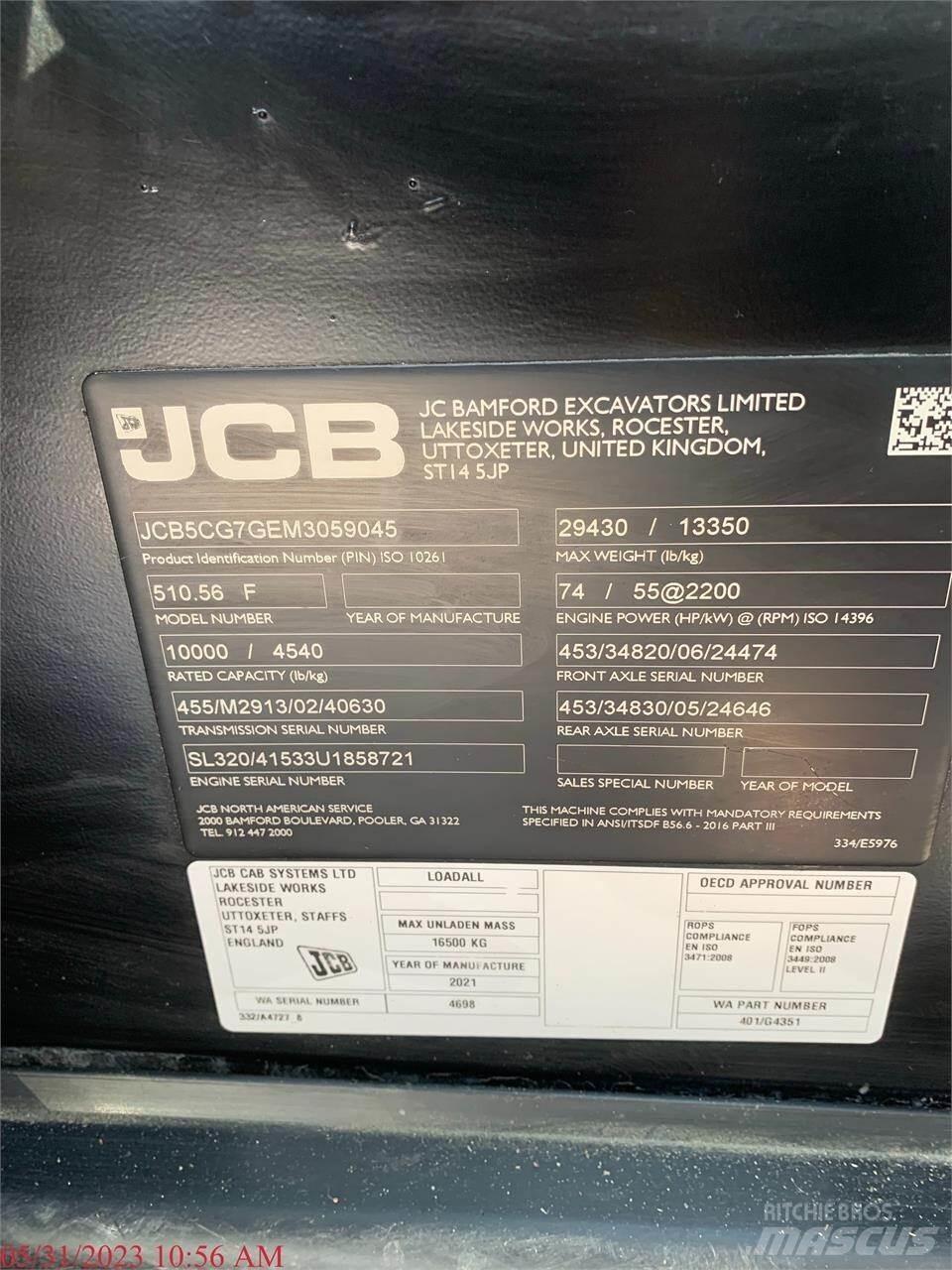 JCB 510-56 Teleskopické manipulátory