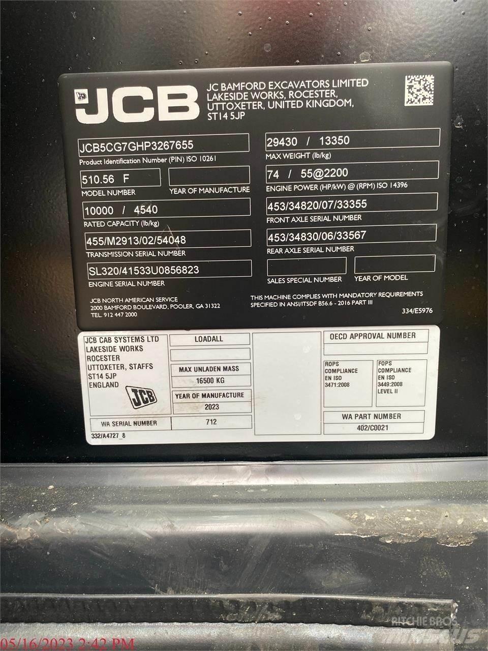 JCB 510-56 Teleskopické manipulátory
