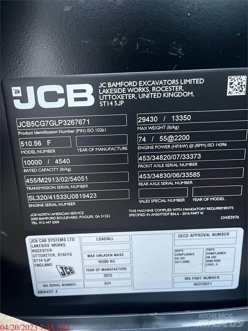 JCB 510-56 Teleskopické manipulátory