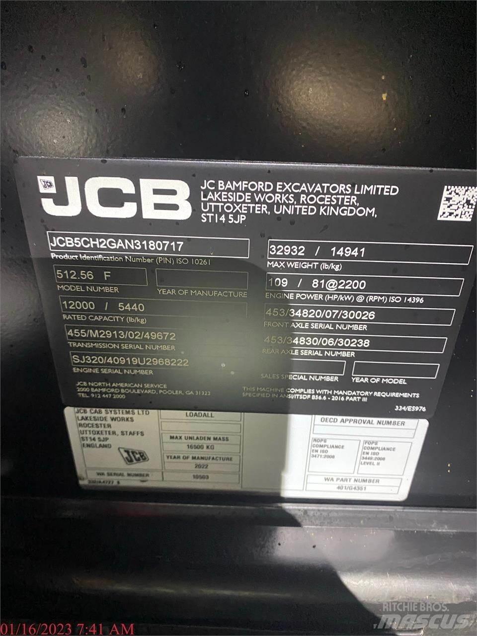 JCB 512-56 Teleskopické manipulátory