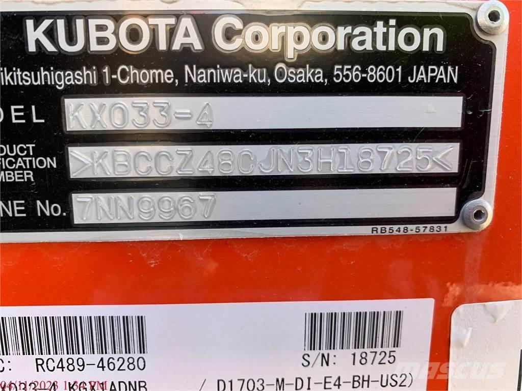 Kubota KX033-4 Mini rýpadla < 7t