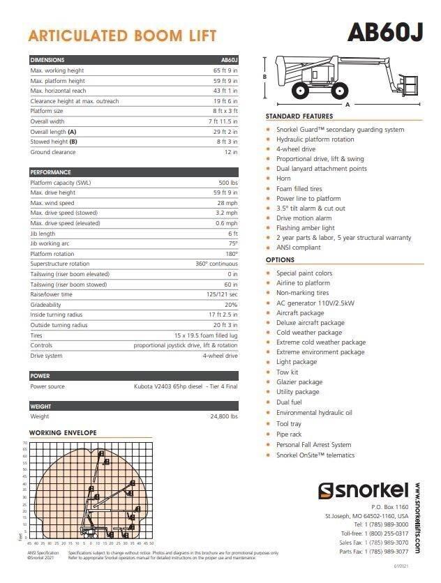 Snorkel AB60J Kloubové plošiny