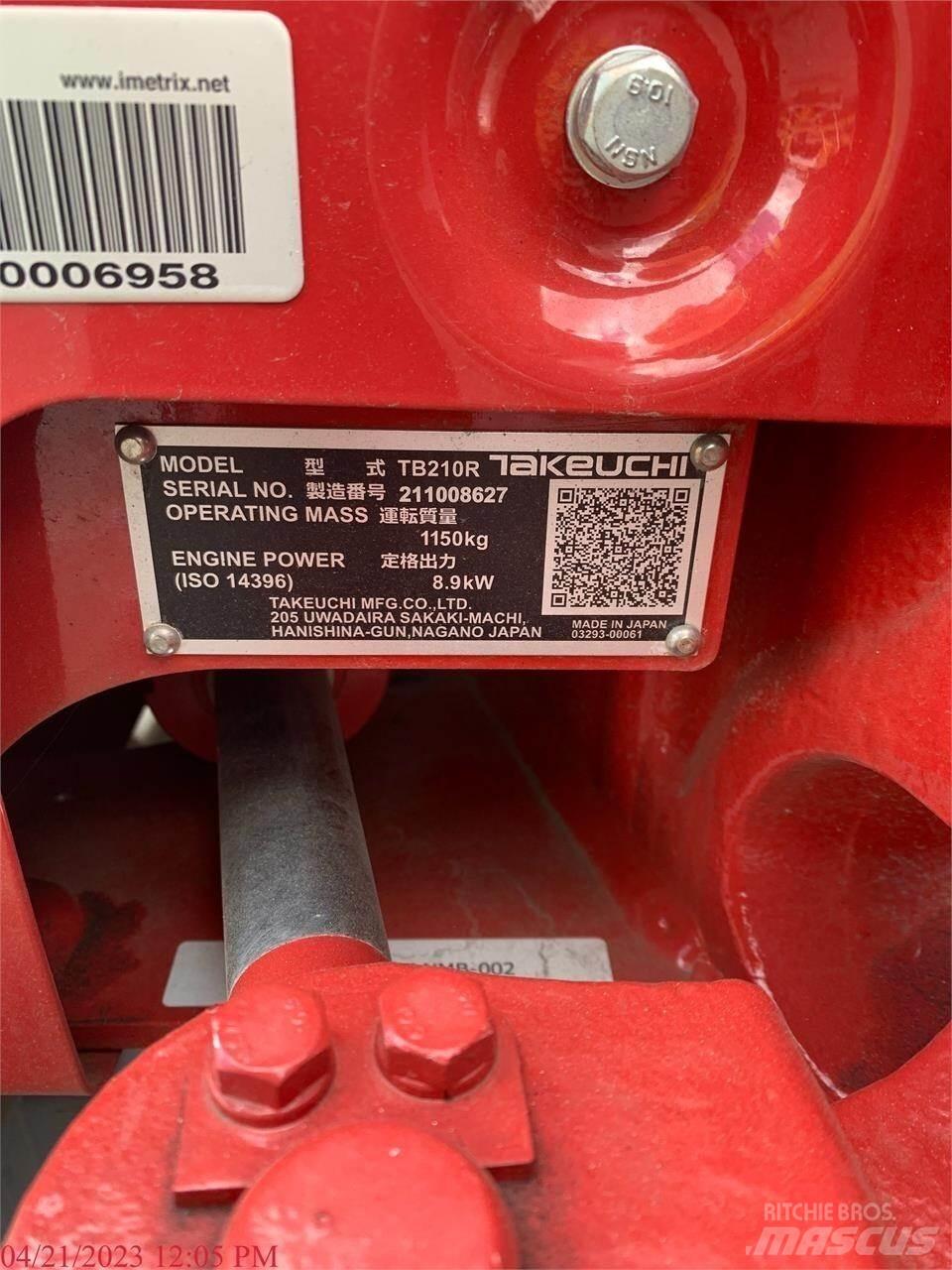 Takeuchi TB210R Mini rýpadla < 7t