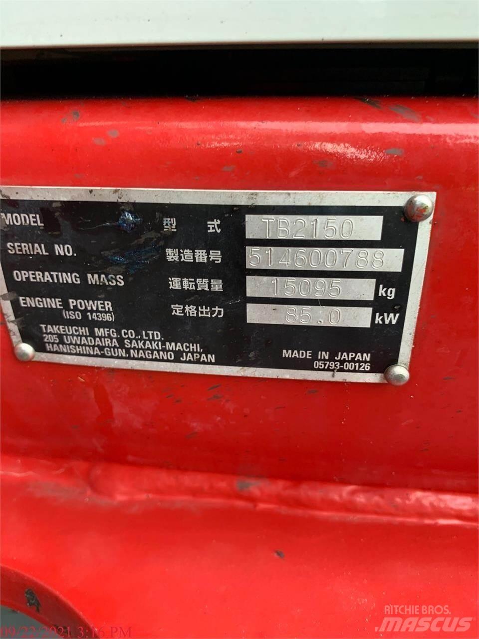 Takeuchi TB2150 Pásová rýpadla