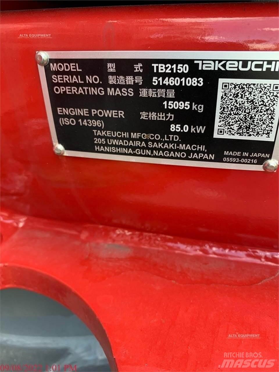 Takeuchi TB2150 Pásová rýpadla