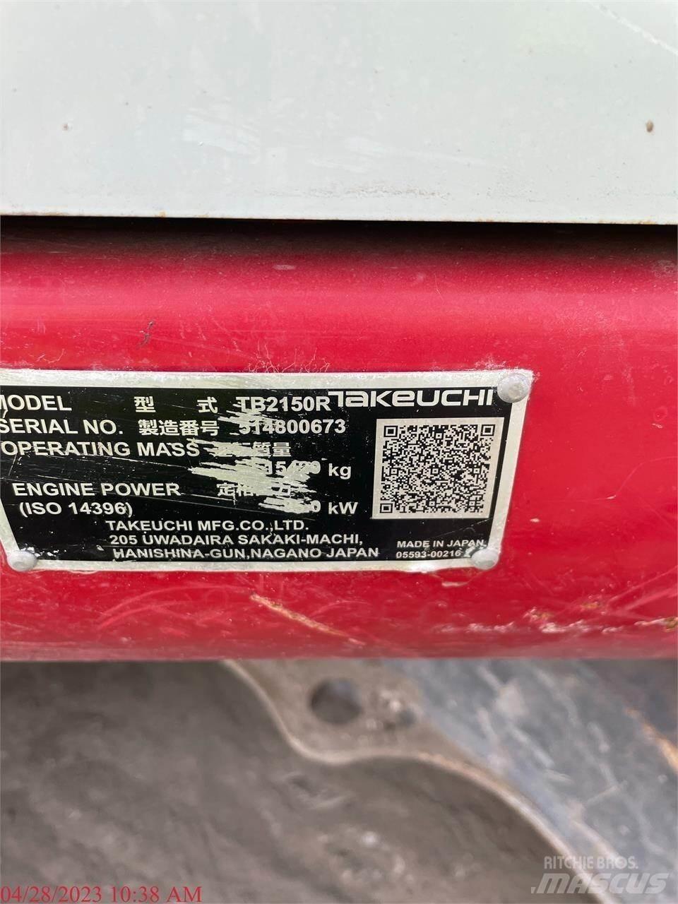 Takeuchi TB2150R Pásová rýpadla