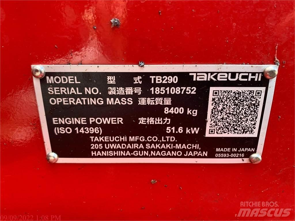 Takeuchi TB290 Pásová rýpadla