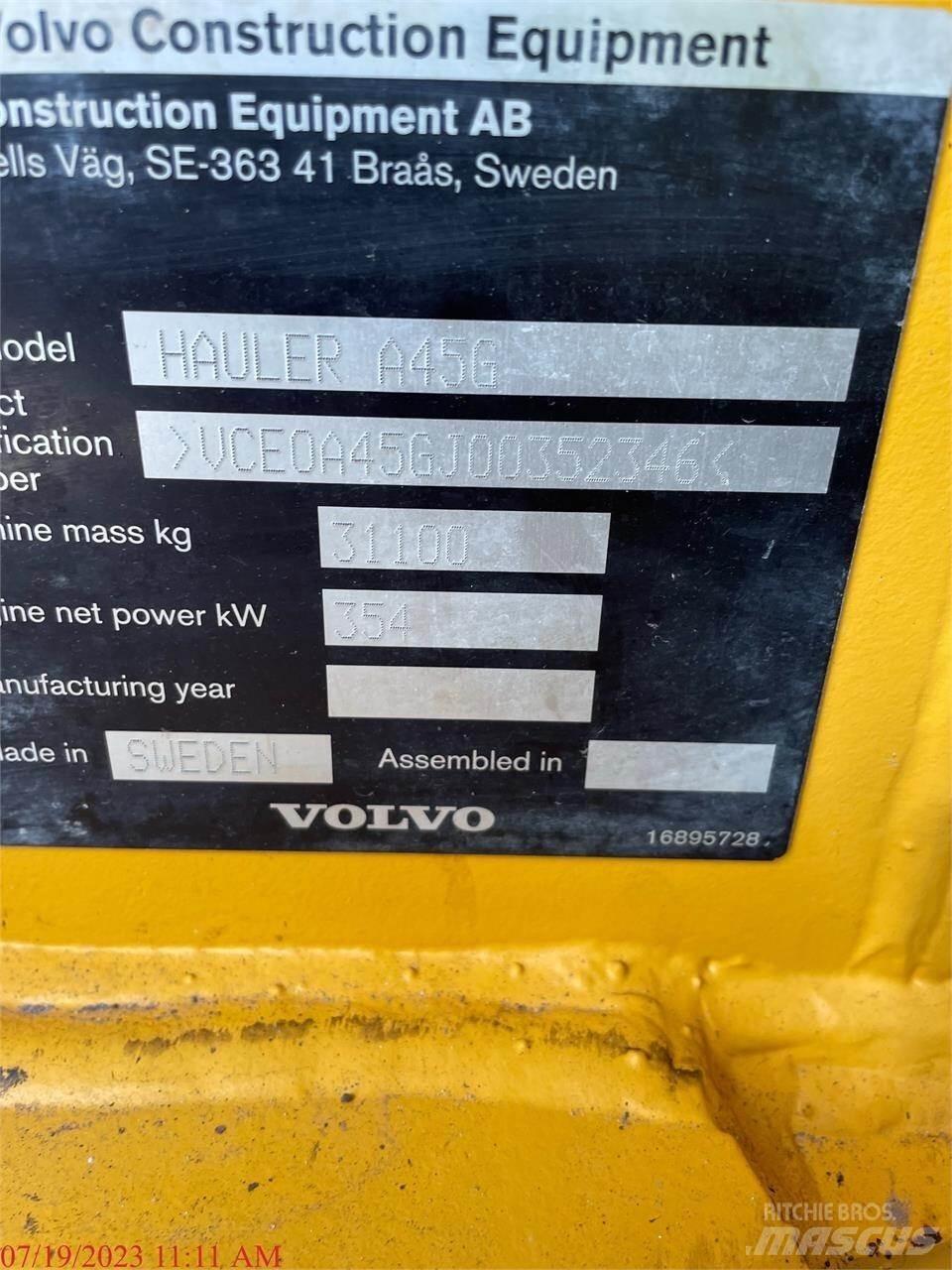 Volvo A45G Kloubové dempry