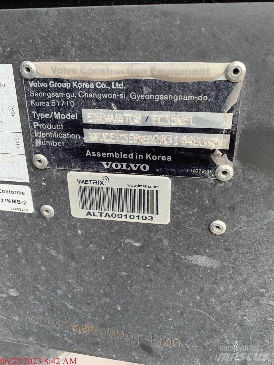 Volvo EC350EL Pásová rýpadla