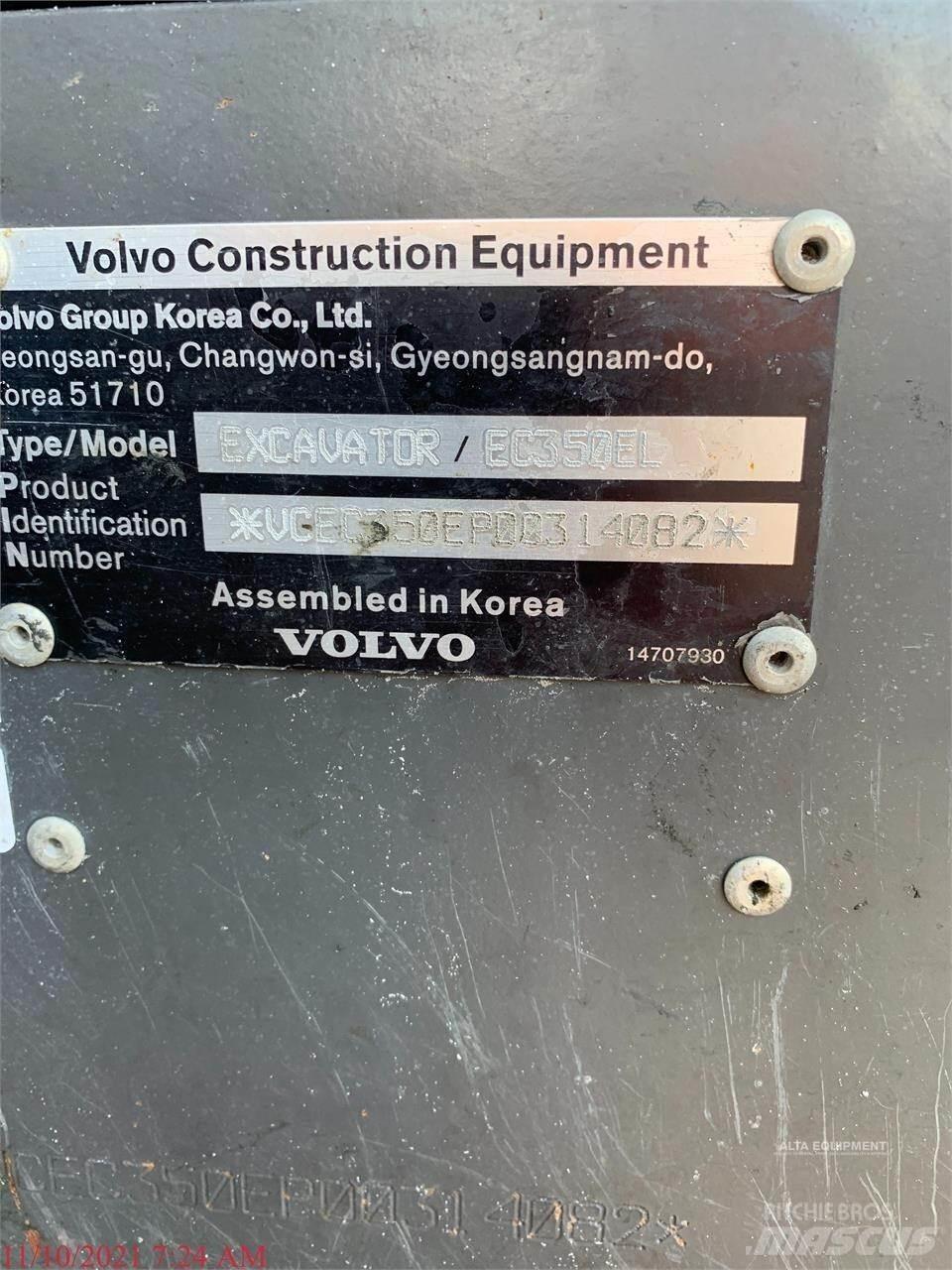 Volvo EC350EL Pásová rýpadla