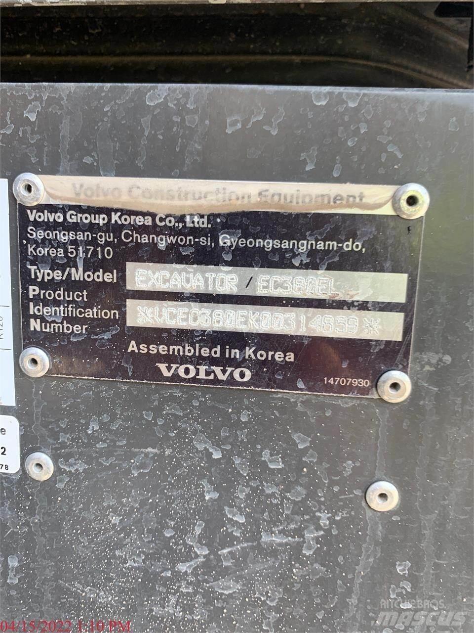 Volvo EC380EL Pásová rýpadla