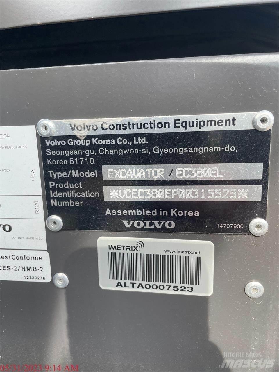 Volvo EC380EL Pásová rýpadla