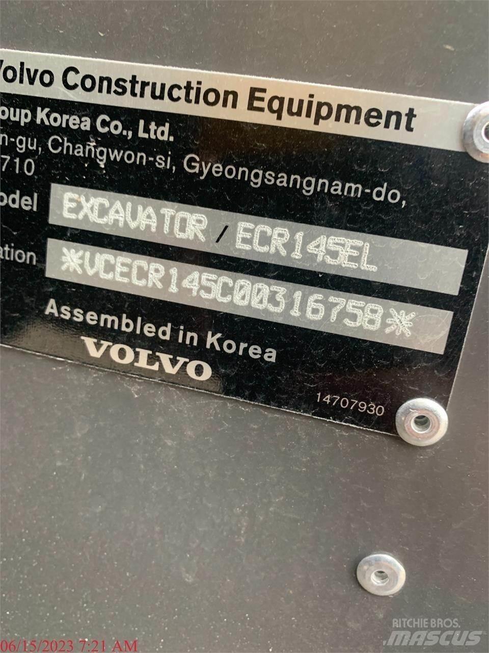 Volvo ECR145EL Pásová rýpadla