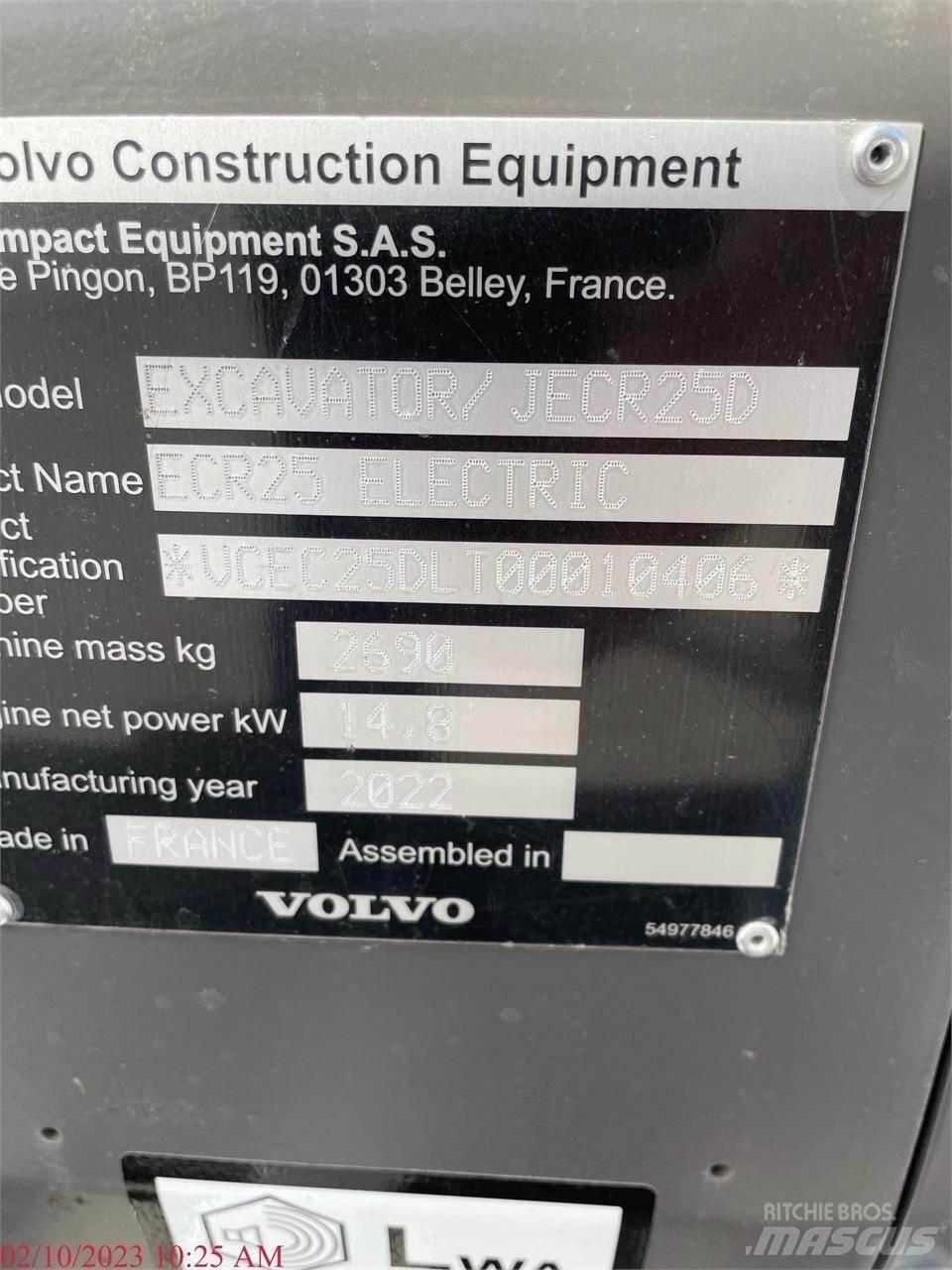 Volvo ECR25D Mini rýpadla < 7t