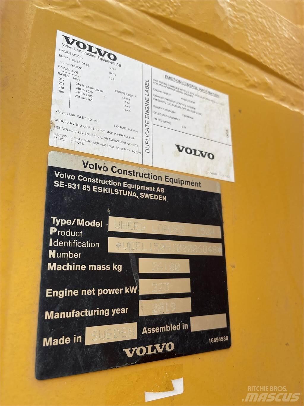 Volvo L150H Kolové nakladače