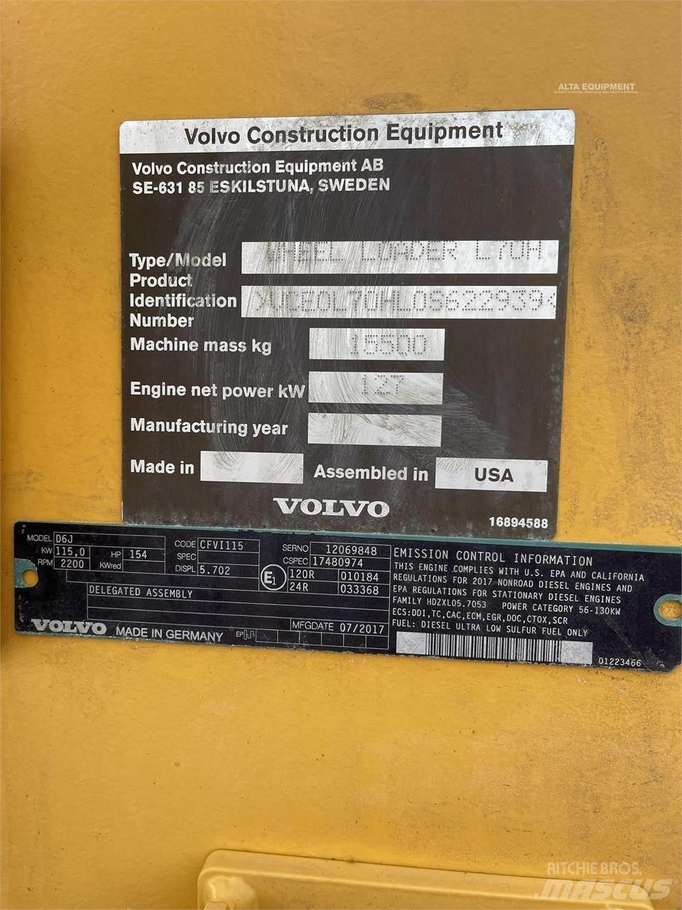 Volvo L70H Kolové nakladače
