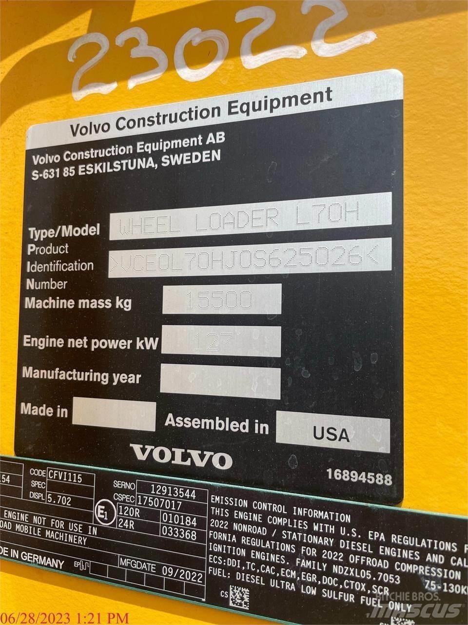 Volvo L70H Kolové nakladače