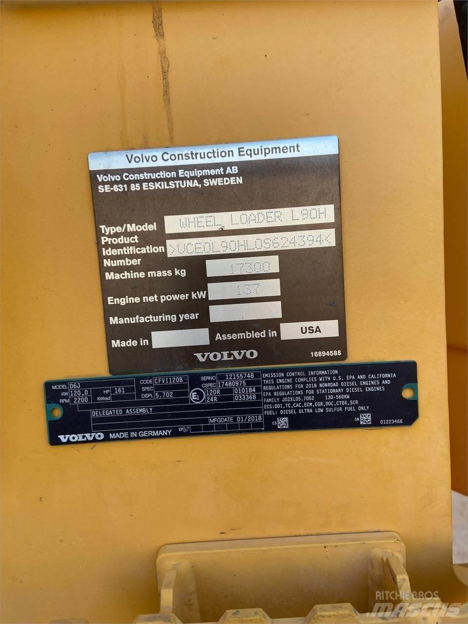 Volvo L90H Kolové nakladače