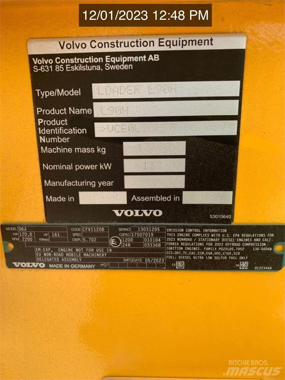 Volvo L90H Kolové nakladače