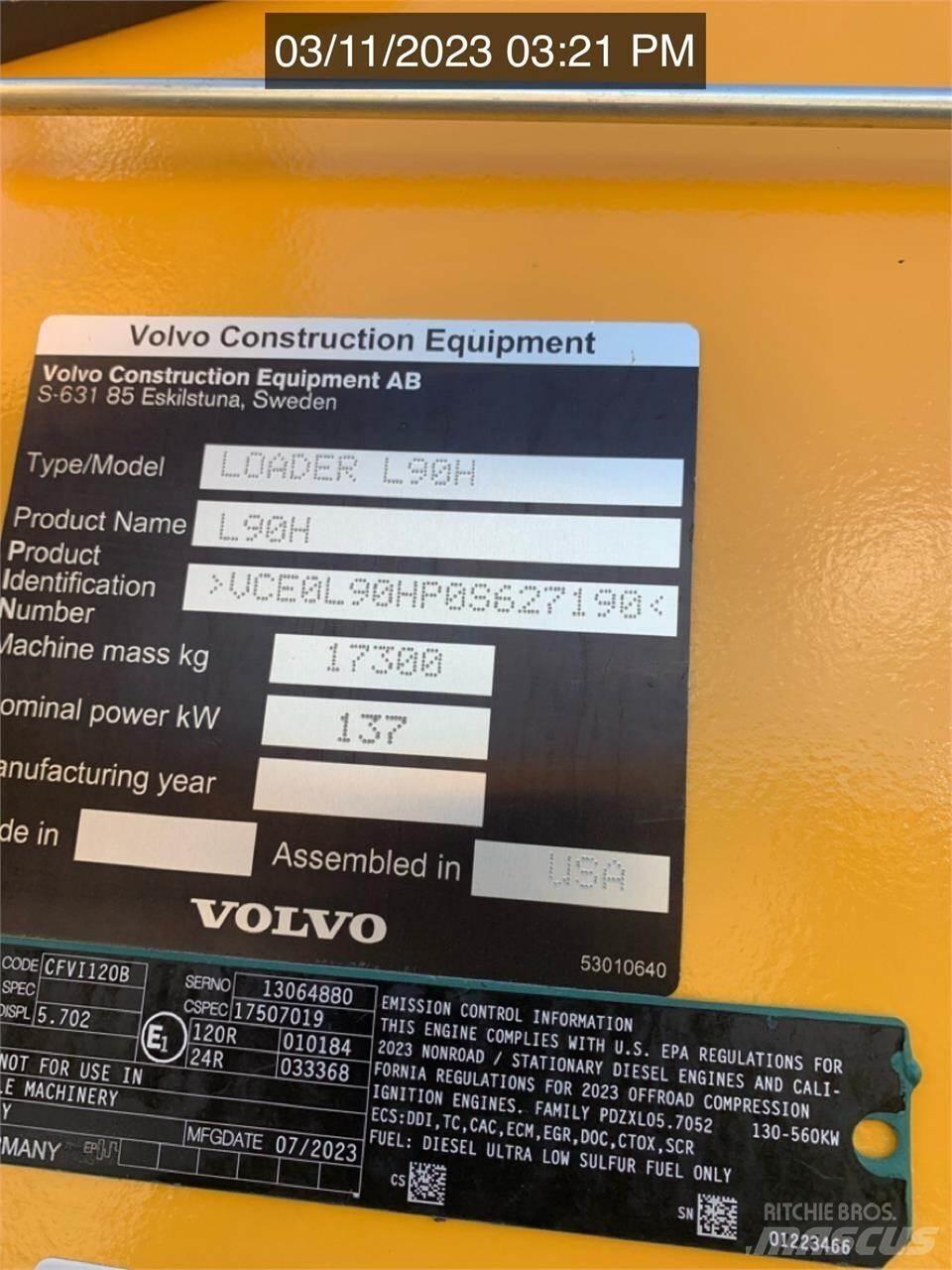 Volvo L90H Kolové nakladače