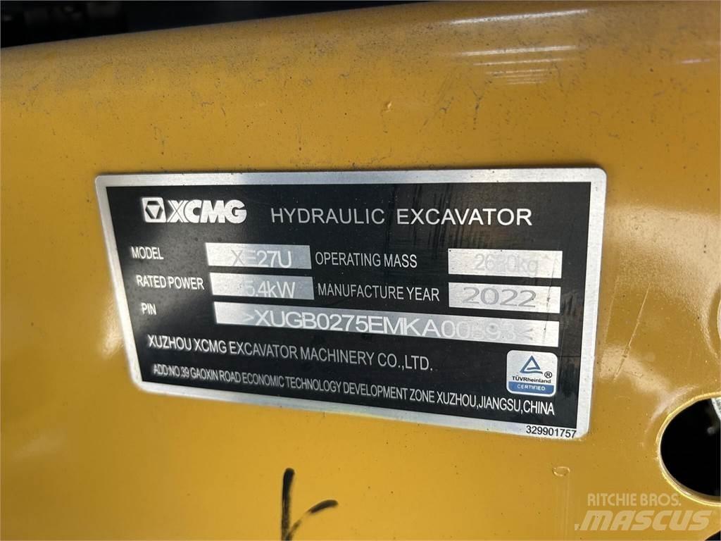 XCMG XE27U Mini rýpadla < 7t