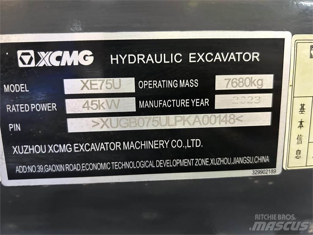XCMG XE75U Pásová rýpadla