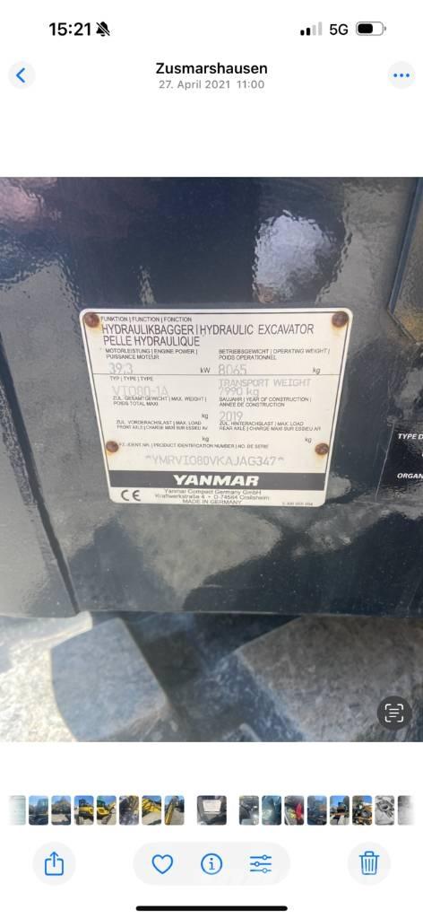 Yanmar VIO80-1A Mini rýpadla < 7t