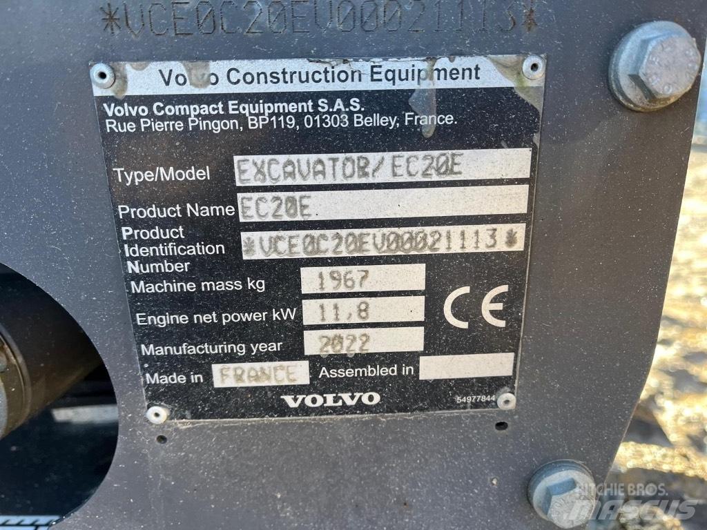 Volvo EC 20 E Mini rýpadla < 7t