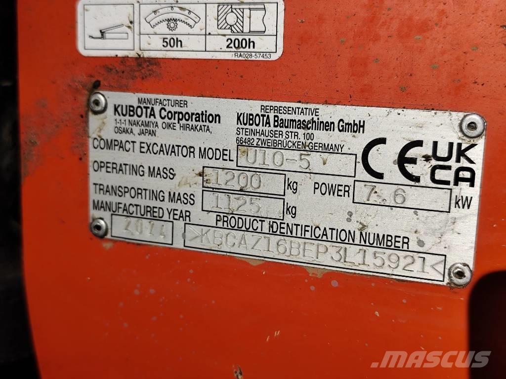 Kubota U 10-5 Mini rýpadla < 7t