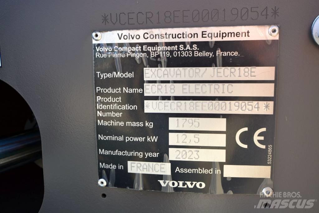 Volvo ECR18 electric Mini rýpadla < 7t