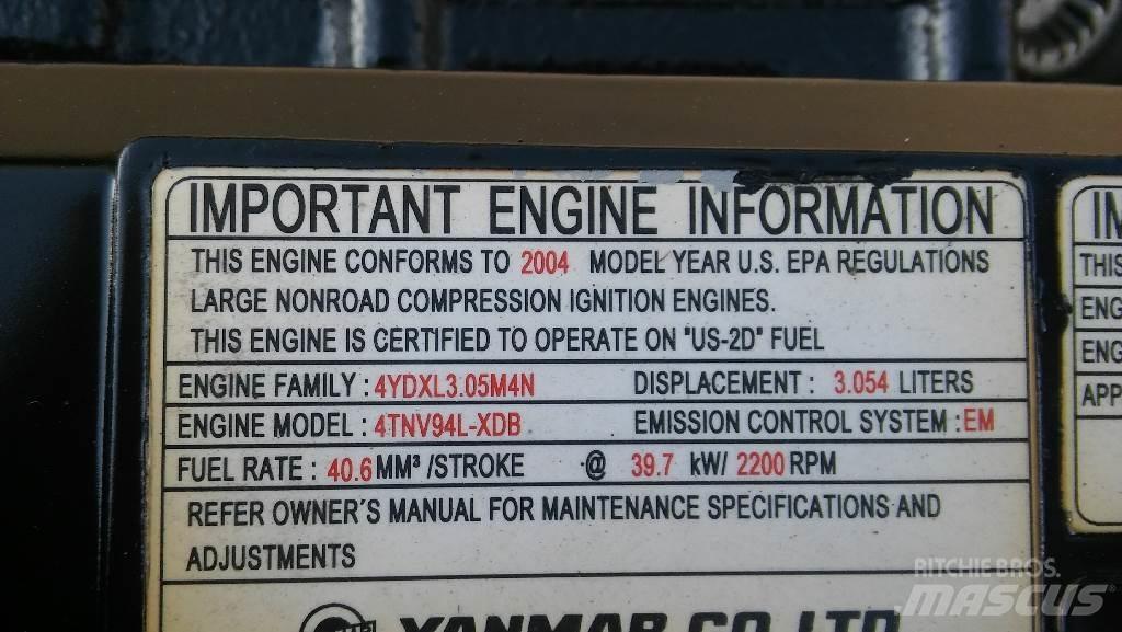 Yanmar 4TNV94L-XDB Mini rýpadla < 7t