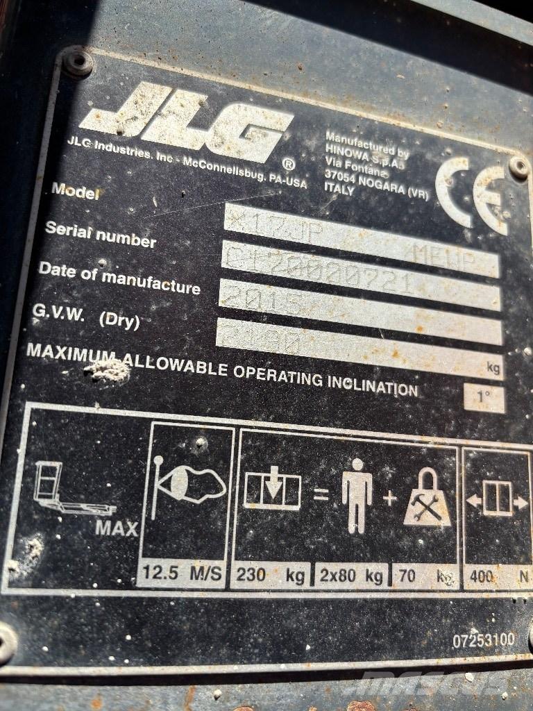 JLG X 17 J Plus Kloubové plošiny