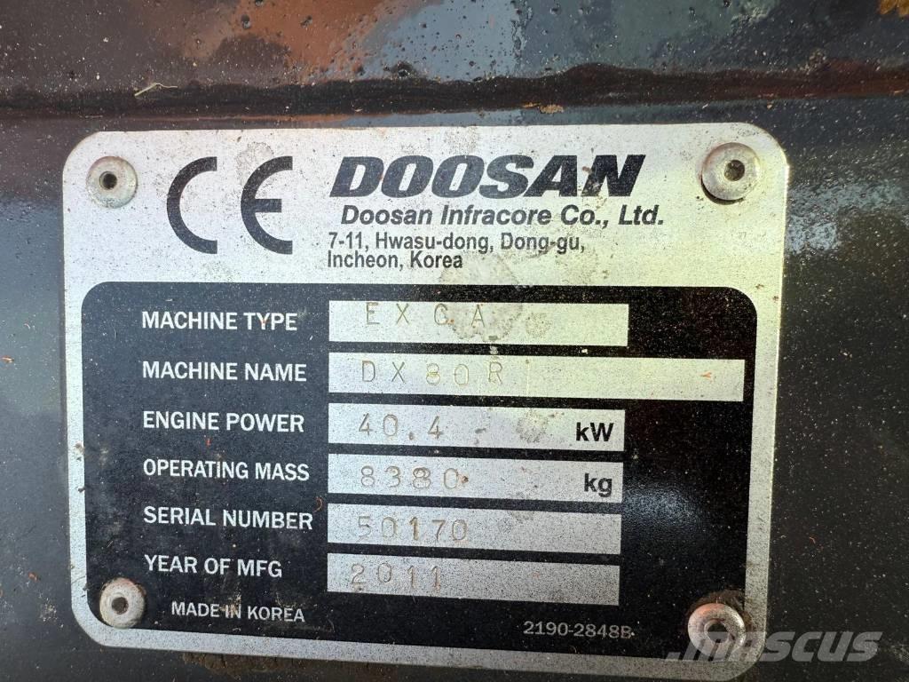 Doosan DX 80 R Midi rýpadla 7t - 12t