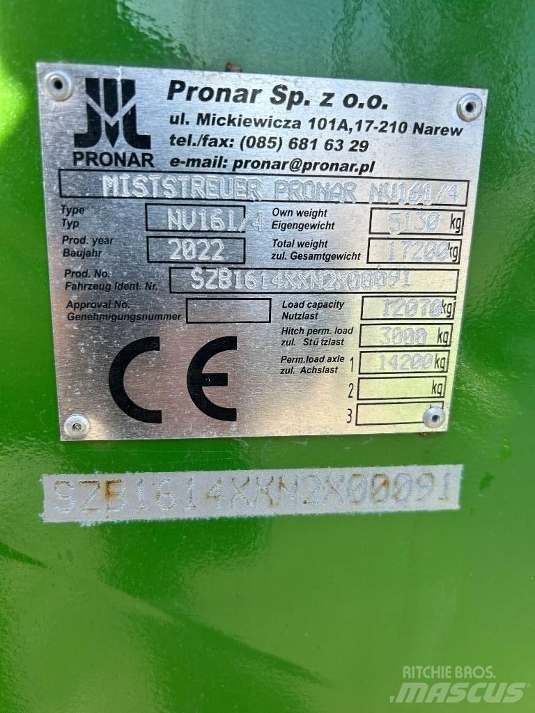 Pronar NV 161-4 Rozmetadla chlévské mrvy