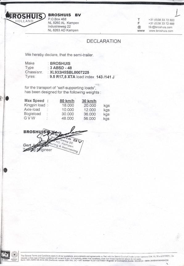 Broshuis 3ABSD-48 Valníkové návěsy/Návěsy se sklápěcími bočnicemi