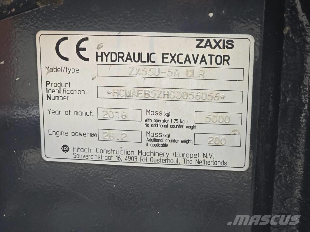 Hitachi ZX55U-5A CLR Mini rýpadla < 7t