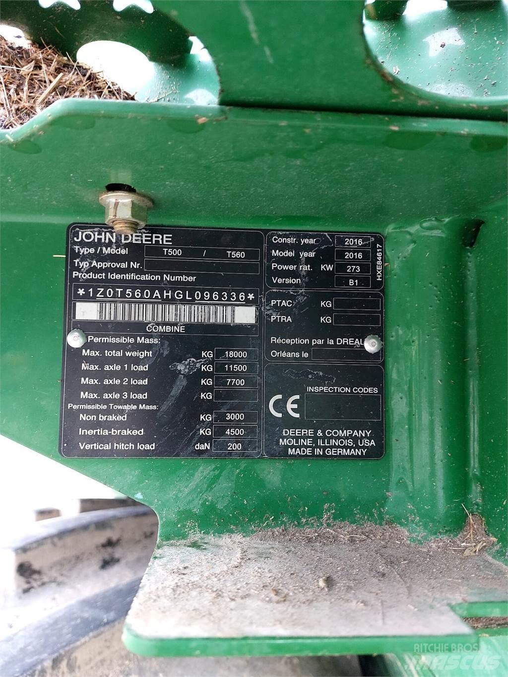 John Deere T560 Sklízecí mlátičky