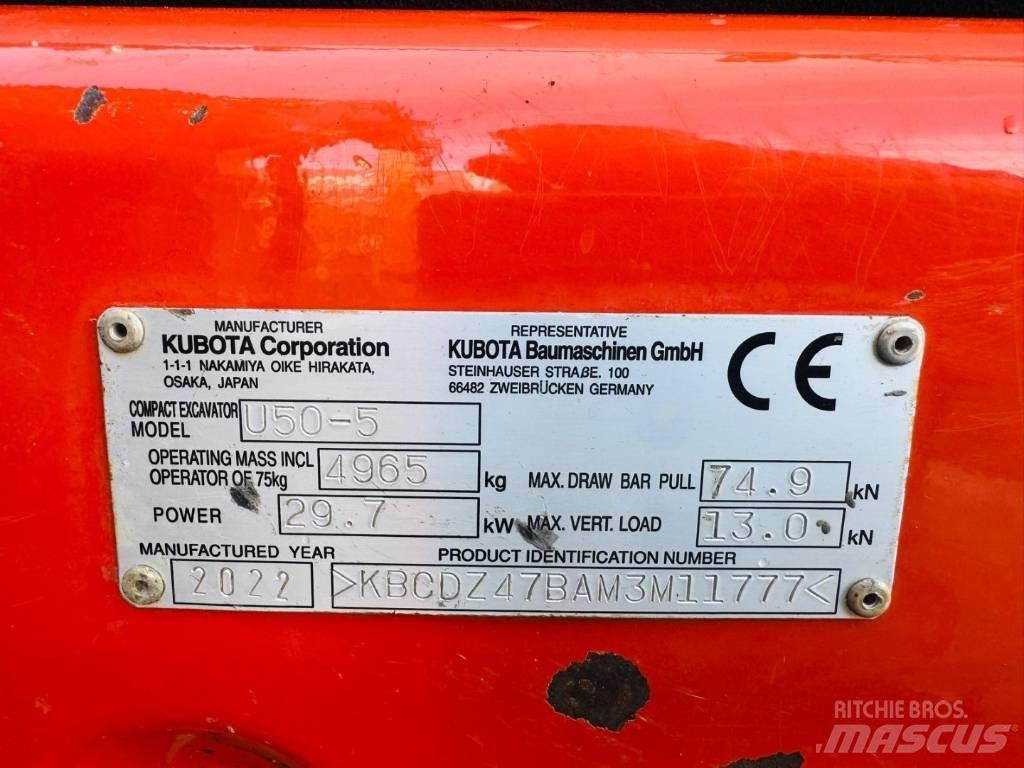 Kubota U50-5 Mini rýpadla < 7t